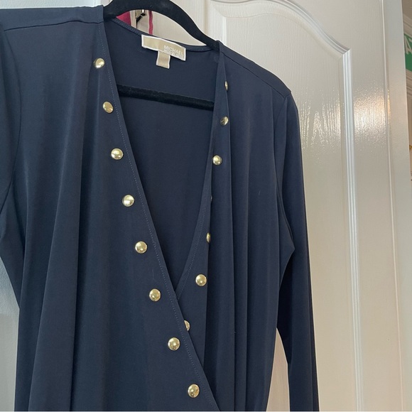 Navy Wrap Dress - Picture 3 of 7